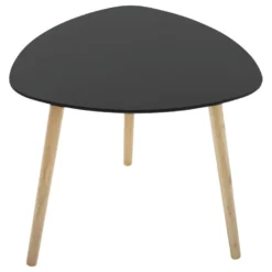 Lot De 3 Tables à Café Gigogne En Bois Noir Et Pieds En Bois D'Hévéa -Pas Cher Mobiliora Magasin table basse 9513867