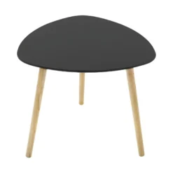 Lot De 3 Tables à Café Gigogne En Bois Noir Et Pieds En Bois D'Hévéa -Pas Cher Mobiliora Magasin table basse 9513869