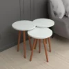 Lot De 3 Tables D'appoint Herrljunga Trépied Blanc [en.casa] -Pas Cher Mobiliora Magasin table basse 9513989
