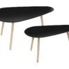 Lot De 2 Tables Basses Gigogne En Bois Noir Et Pieds En Bois D'Hévéa -Pas Cher Mobiliora Magasin table basse 9514031