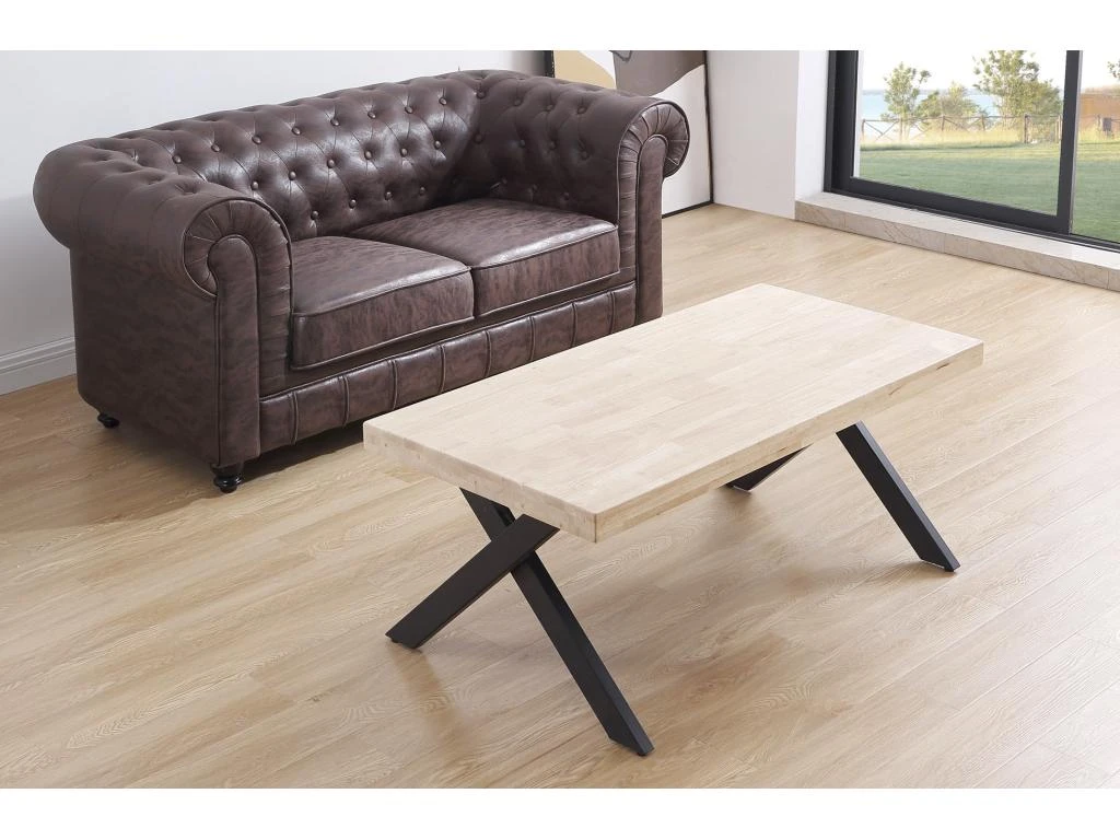 Table Basse Relevable En Bois Et Métal Coloris Chêne Nordique Noir - Longueur 120 X Profondeur 66 X Hauteur 47-62 Cm 5 Table Basse Relevable En Bois Et Métal Coloris Chêne Nordique Noir - Longueur 120 X Profondeur 66 X Hauteur 47-62 Cm – Image 3