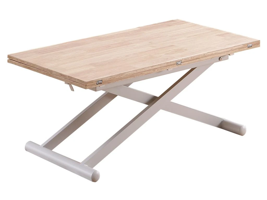 Table Basse Relevable Extensible En Bois Et Métal Coloris Chêne Nordique Blanc - Longueur 110-114 X Profondeur 57 X Hauteur 49-76 Cm 3 Table Basse Relevable Extensible En Bois Et Métal Coloris Chêne Nordique Blanc - Longueur 110-114 X Profondeur 57 X Hauteur 49-76 Cm