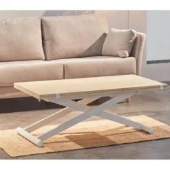Table Basse Relevable Extensible En Bois Et Métal Coloris Chêne Nordique Blanc - Longueur 110-114 X Profondeur 57 X Hauteur 49-76 Cm 10 Table Basse Relevable Extensible En Bois Et Métal Coloris Chêne Nordique Blanc - Longueur 110-114 X Profondeur 57 X Hauteur 49-76 Cm -Pas Cher Mobiliora Magasin table basse 9830577