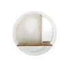 Etagère Murale Ronde En Métal Blanc Avec Miroir Et Tablette - LUNE 2 Etagère Murale Ronde En Métal Blanc Avec Miroir Et Tablette - LUNE -Pas Cher Mobiliora Magasin tableau 10100417
