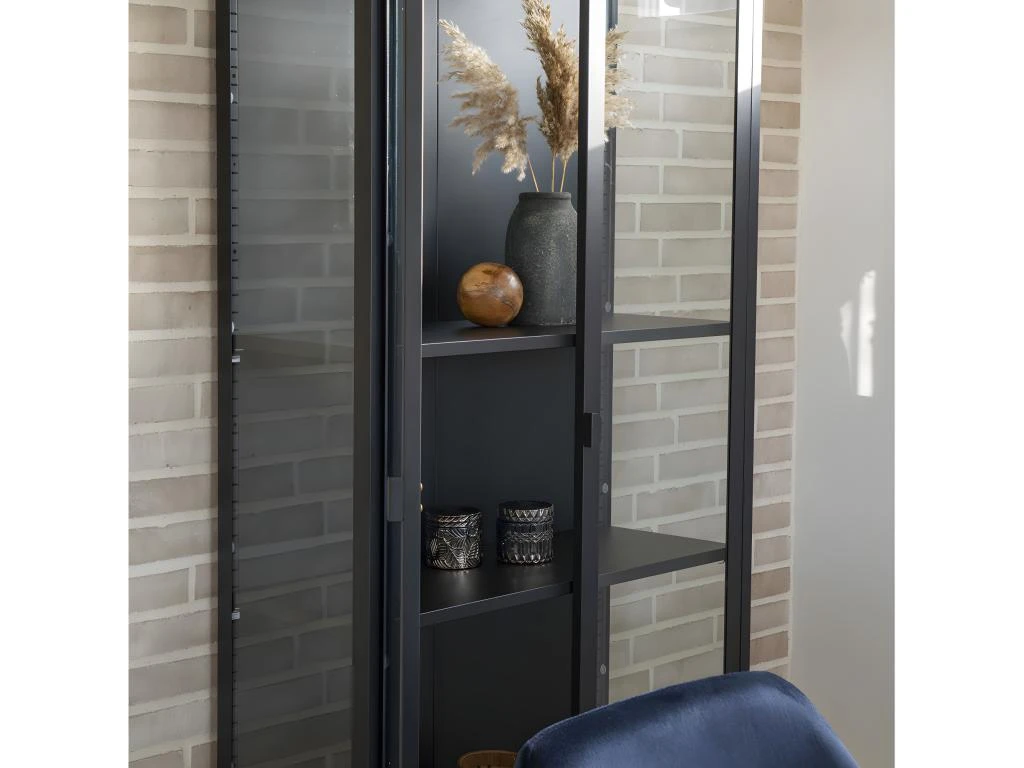 Brisbane - Vaisselier En Verre Et Métal H175cm - Couleur - Noir 10 Brisbane - Vaisselier En Verre Et Métal H175cm - Couleur - Noir – Image 8