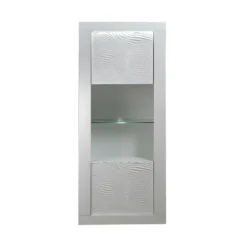 Vitrine 1 Porte Laqué Blanc à LEDs - MARKS -Pas Cher Mobiliora Magasin vitrine 17626029