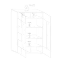 Vitrine 2 Portes Laqué Blanc Brillant à LEDs - KIOO -Pas Cher Mobiliora Magasin vitrine 17626039