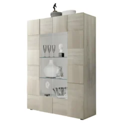 Vitrine 2 Portes ChĂȘne Clair - TICATO