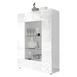 Vitrine 2 Portes Laqué Blanc Brillant - BARI