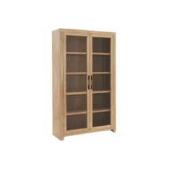 Vitrine 4 étagères Bois D'orme Massif - IMANI