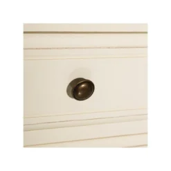 Vitrine 2 Portes 4 Tiroirs Bois/Crème - NICOLE -Pas Cher Mobiliora Magasin vitrine 17626321