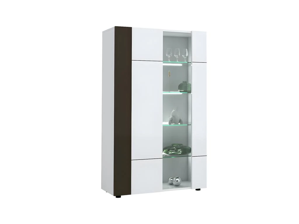 Vitrine 2 Portes Gris/Blanc Brillant - WATOM 6 Vitrine 2 Portes Gris/Blanc Brillant - WATOM – Image 4