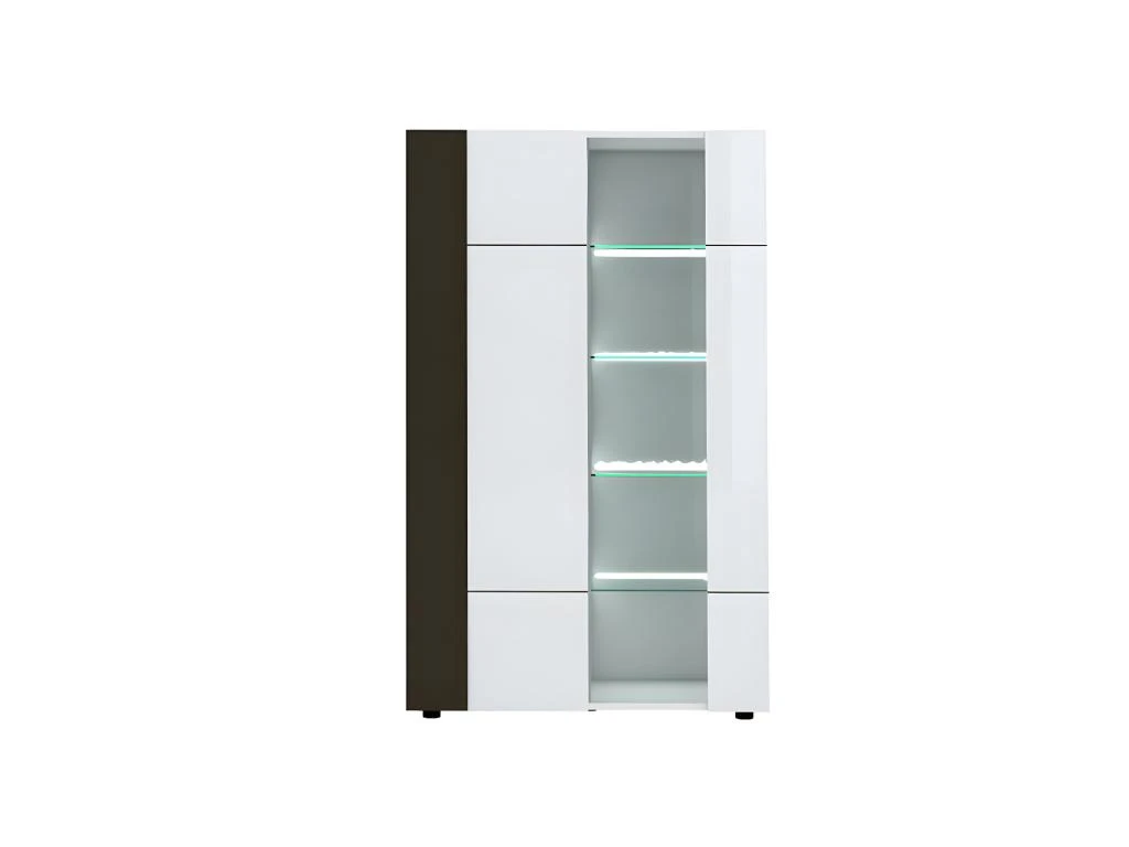 Vitrine 2 Portes Gris/Blanc Brillant - WATOM 7 Vitrine 2 Portes Gris/Blanc Brillant - WATOM – Image 5