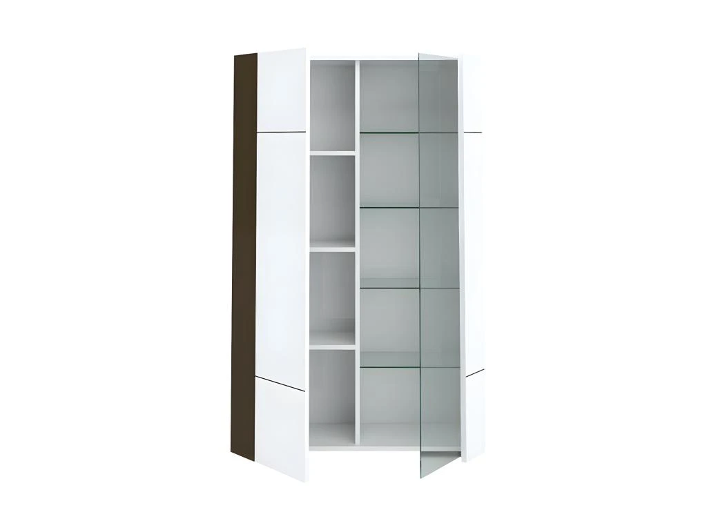 Vitrine 2 Portes Gris/Blanc Brillant - WATOM 8 Vitrine 2 Portes Gris/Blanc Brillant - WATOM – Image 6