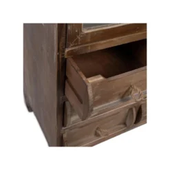 Vitrine 2 Portes 6 Tiroirs Bois/Jute - JUPA 12 Vitrine 2 Portes 6 Tiroirs Bois/Jute - JUPA -Pas Cher Mobiliora Magasin vitrine 17635983