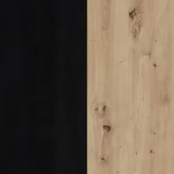 Vitrine H198 Cm Décor Chêne Clair Et Noir Avec Poignées Métal - LEILA -Pas Cher Mobiliora Magasin vitrine 17701687