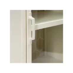 Vitrine 1 Porte Dessins Géométriques Blanc/Métal- HEXA -Pas Cher Mobiliora Magasin vitrine 17786517