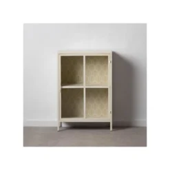 Petite Vitrine 1 Porte Dessins Géométriques Blanc/Métal - HEXA 9 Petite Vitrine 1 Porte Dessins Géométriques Blanc/Métal - HEXA -Pas Cher Mobiliora Magasin vitrine 17786521