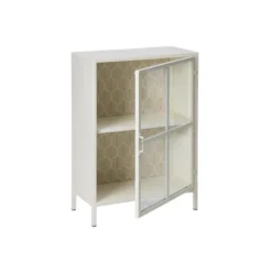 Petite Vitrine 1 Porte Dessins Géométriques Blanc/Métal - HEXA 11 Petite Vitrine 1 Porte Dessins Géométriques Blanc/Métal - HEXA -Pas Cher Mobiliora Magasin vitrine 17786525