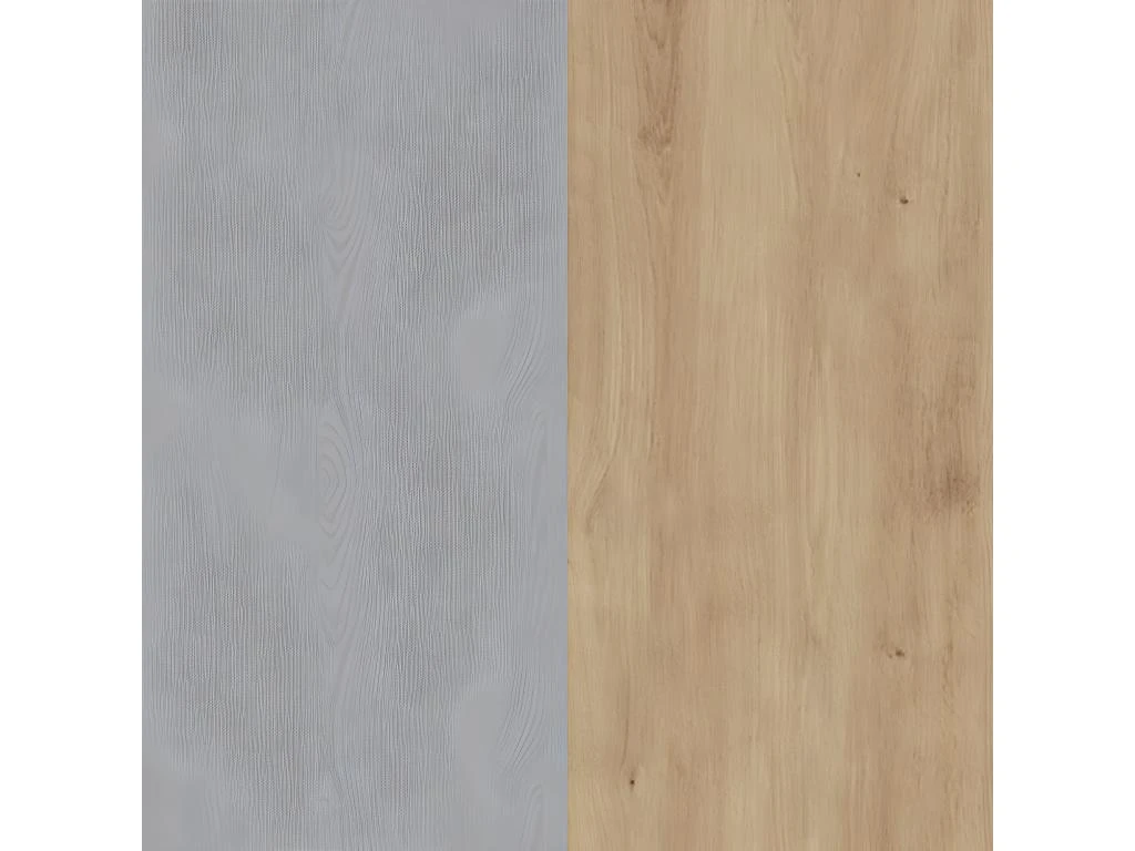 Vitrine H161 Cm Décor Chêne Gris Et Clair Avec Poignées Noir - ANTIBES 6 Vitrine H161 Cm Décor Chêne Gris Et Clair Avec Poignées Noir - ANTIBES – Image 4