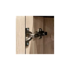 Vitrine 1 Porte à LEDs Chêne Clair/Ardoise - FOREST -Pas Cher Mobiliora Magasin vitrine 18273377