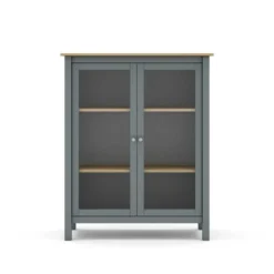 Vitrine 2 Portes Kaki/Bois - VOLCAN -Pas Cher Mobiliora Magasin vitrine 20939963