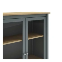 Vitrine 2 Portes Kaki/Bois - VOLCAN -Pas Cher Mobiliora Magasin vitrine 20939967