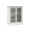 Vitrine 2 Portes Blanc/Bois - VOLCAN -Pas Cher Mobiliora Magasin vitrine 20974413
