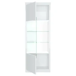 Vitrine 1 Porte Blanc Laqué/ Leds - ESPRIT -Pas Cher Mobiliora Magasin vitrine 21155261