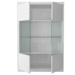 Vitrine 2 Portes Blanc Laqué/ Leds - ESPRIT -Pas Cher Mobiliora Magasin vitrine 21155269