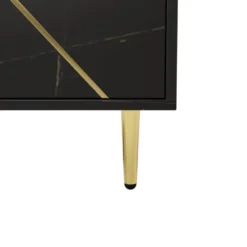 Vitrine Avec 2 Portes En Verre Et éclairage LED - Décorée De Rayures Dorées - Hauteur 180cm - Noir 19 Vitrine Avec 2 Portes En Verre Et éclairage LED - Décorée De Rayures Dorées - Hauteur 180cm - Noir -Pas Cher Mobiliora Magasin vitrine 21224077