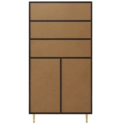 Vitrine Avec 2 Portes En Verre Et éclairage LED - Décorée De Rayures Dorées - Hauteur 180cm - Noir 20 Vitrine Avec 2 Portes En Verre Et éclairage LED - Décorée De Rayures Dorées - Hauteur 180cm - Noir -Pas Cher Mobiliora Magasin vitrine 21224079