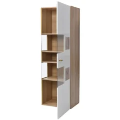 Vitrine Moderne Avec LED En 7 Couleurs Et 5 Compartiments - 180x52x40cm - Blanc -Pas Cher Mobiliora Magasin vitrine 21224091