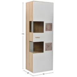 Vitrine Moderne Avec LED En 7 Couleurs Et 5 Compartiments - 180x52x40cm - Blanc -Pas Cher Mobiliora Magasin vitrine 21224099