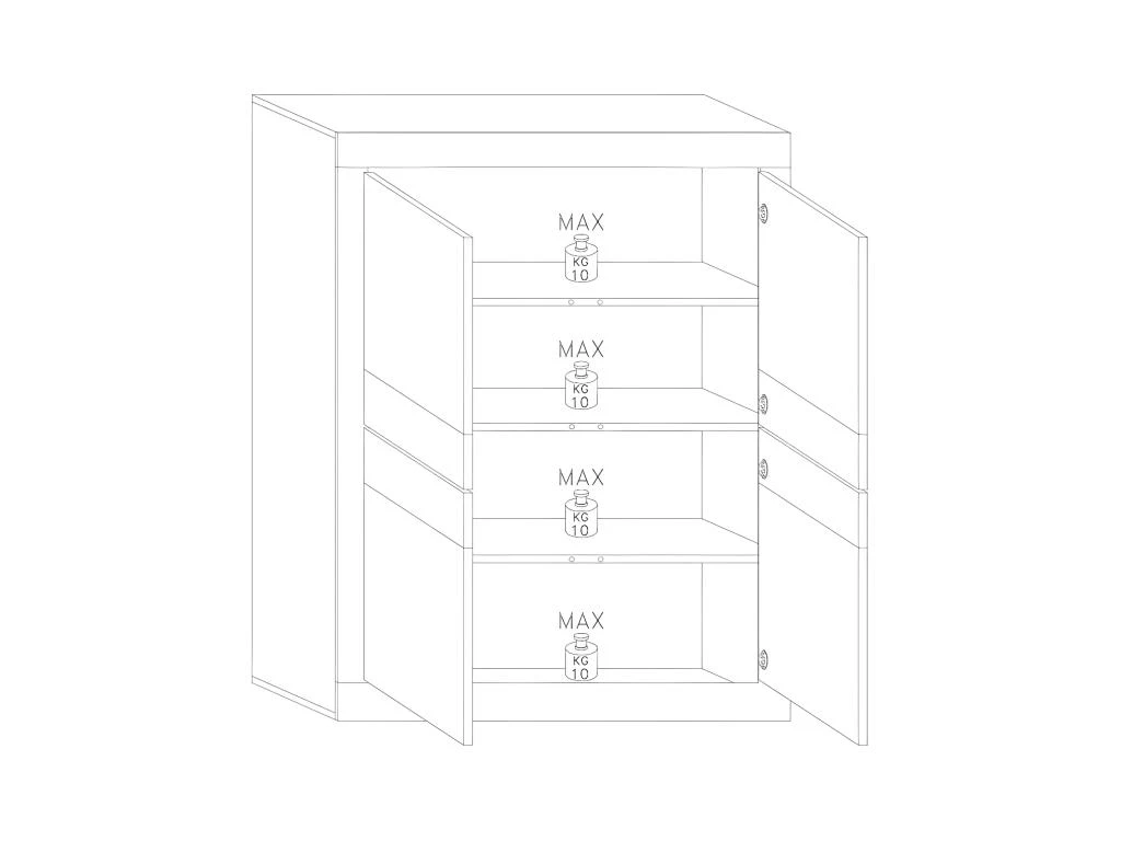 Vitrine 4 Portes Noir Mat/Bois Fumé à LEDS - MATERA 5 Vitrine 4 Portes Noir Mat/Bois Fumé à LEDS - MATERA – Image 3