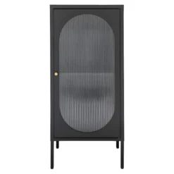 Adelaide - Petit Meuble De Rangement En Verre Et Métal H50cm - Couleur - Noir