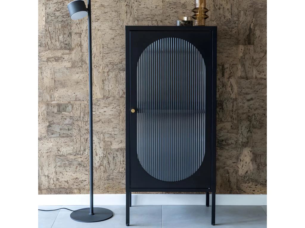 Adelaide - Petit Meuble De Rangement En Verre Et Métal H50cm - Couleur - Noir 4 Adelaide - Petit Meuble De Rangement En Verre Et Métal H50cm - Couleur - Noir – Image 2