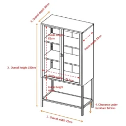 Vitrine En Acier 2 Portes Misha -Pas Cher Mobiliora Magasin vitrine 22095041