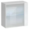 Vitrine Blanche Carrée Suspendue Avec 1 Porte Vitrée Et éclairage LED Inclus. Collection SWITCH. -Pas Cher Mobiliora Magasin vitrine 22128879