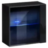 Vitrine Noire Carrée Suspendue Avec 1 Porte Vitrée Et éclairage LED Inclus. Collection SWITCH. -Pas Cher Mobiliora Magasin vitrine 22128895