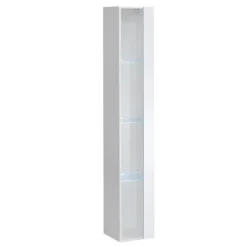 Vitrine Suspendue Blanche Avec 1 Porte Vitrée Et éclairage LED Inclus. Collection SWITCH.