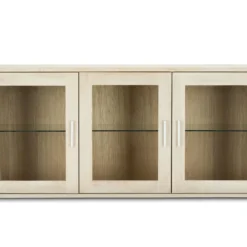 Tolle Vitrine Avec 3 Portes VitrĂ©es, En ChĂȘne TraitĂ© Au Savon, Ă Fixer Au Mur.