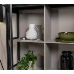 Wave Armoire Vitrine 2 Portes, 6 Compartiments, Noir. -Pas Cher Mobiliora Magasin vitrine 22152283