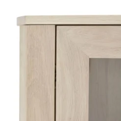 Veneto Vitrine Suspendue à 3 Portes Vitrées En Chêne Blanc Délavé. -Pas Cher Mobiliora Magasin vitrine 22152439