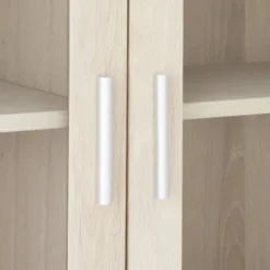 Veneto Vitrine Suspendue à 3 Portes Vitrées En Chêne Blanc Délavé. -Pas Cher Mobiliora Magasin vitrine 22152441