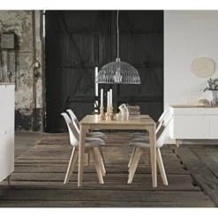 Amalie Armoire Avec 2 Portes Et 1 Tiroir En Blanc, Plaqué Chêne Et Chêne Massif Délavé Blanc. -Pas Cher Mobiliora Magasin vitrine 22152455