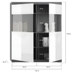 Scout Buffet 2 Portes Gris. -Pas Cher Mobiliora Magasin vitrine 22152475