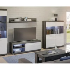 Scout Buffet 2 Portes Gris. -Pas Cher Mobiliora Magasin vitrine 22152477