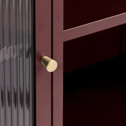 Bronco Buffet 3 Portes En Verre, Rouge. -Pas Cher Mobiliora Magasin vitrine 22152531