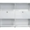 Infinity Vitrine, 2 Volets, 4 Compartiments Ouverts, Blanc Brillant, Chromé. -Pas Cher Mobiliora Magasin vitrine 22152717